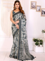 Lightweight Pure Linen Saree with Zari Work