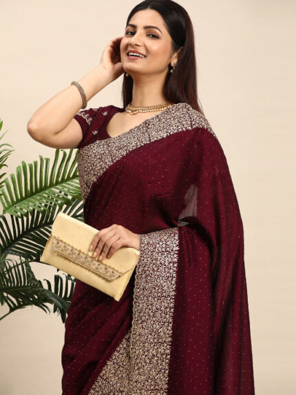 Designer Saree with Rich Embellishment & Embroidery
